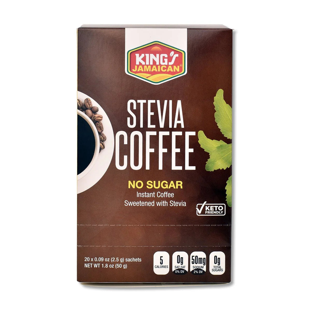 King's Jamaican Stevia Coffee Box, 2.5g